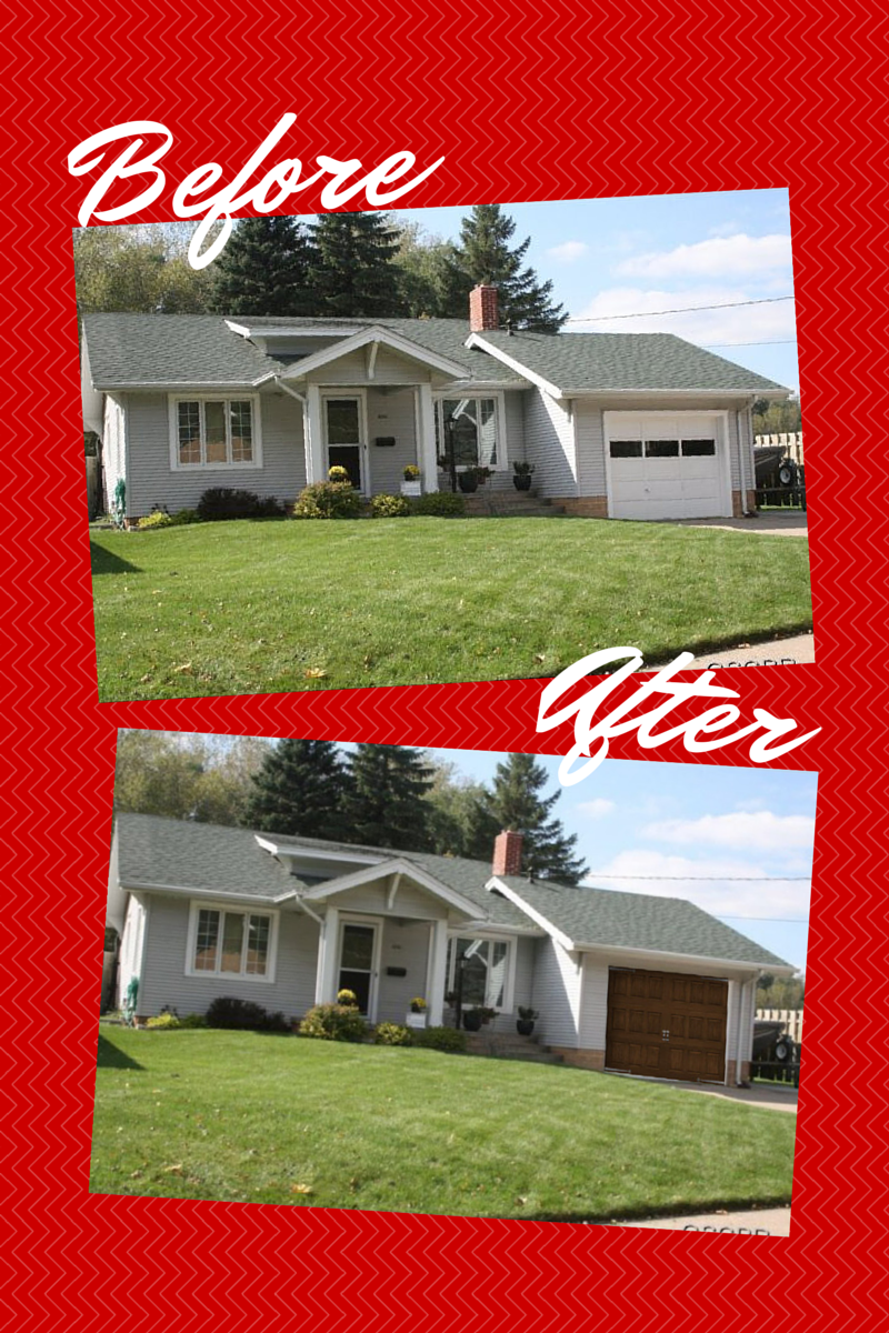 Before and after garage door