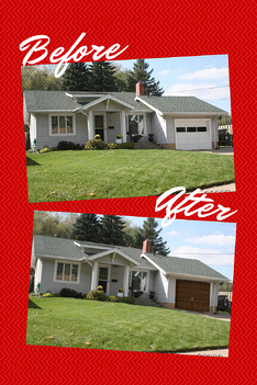 Before and after garage door